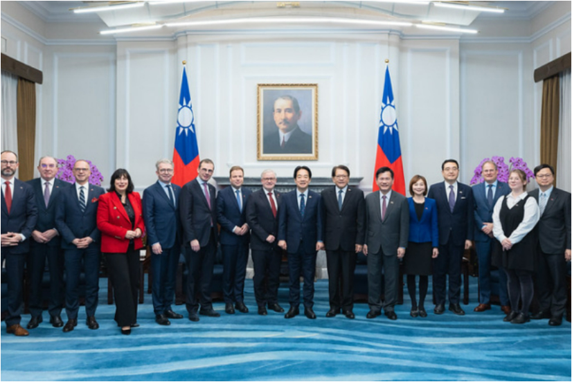 赖清德接见欧议会议员团 盼台欧团结捍卫自由